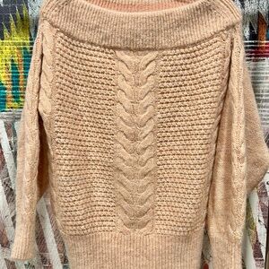 Cozy Cable Knit Sweater - Blush